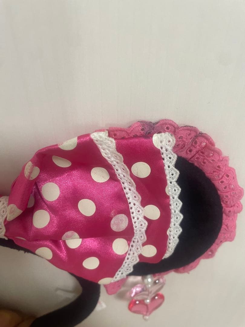 【即購入可・19時までの購入で当日発送】ミニーピンクレースイヤリングカチューシャ