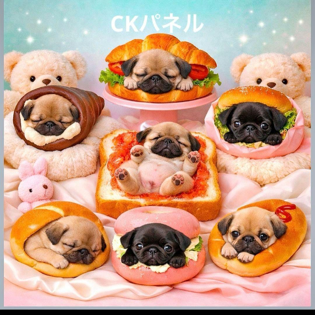 激レアパンチワワ、トイプー、ポメラニアン、パグ、柴犬、マルチーズパネル生地