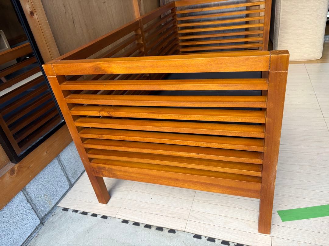 スキャンテーク　ソファ チーク材　LINEAR リニア　交換用カバー付