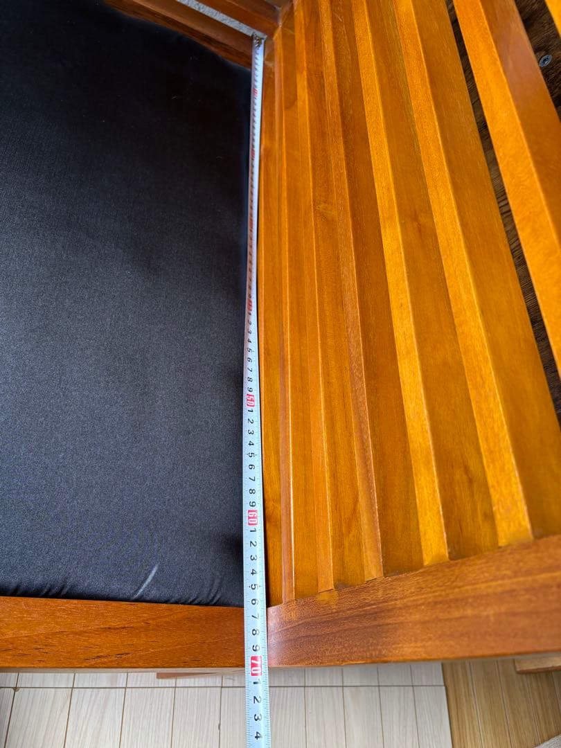 スキャンテーク　ソファ チーク材　LINEAR リニア　交換用カバー付