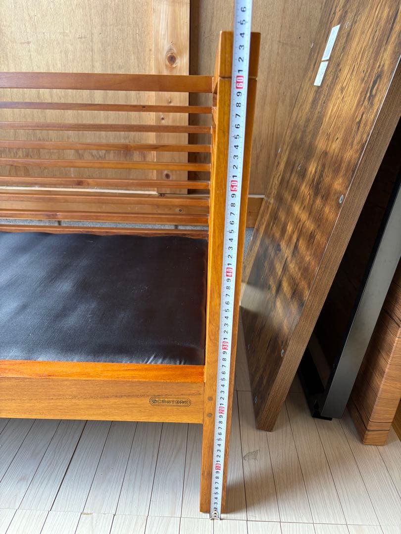 スキャンテーク　ソファ チーク材　LINEAR リニア　交換用カバー付