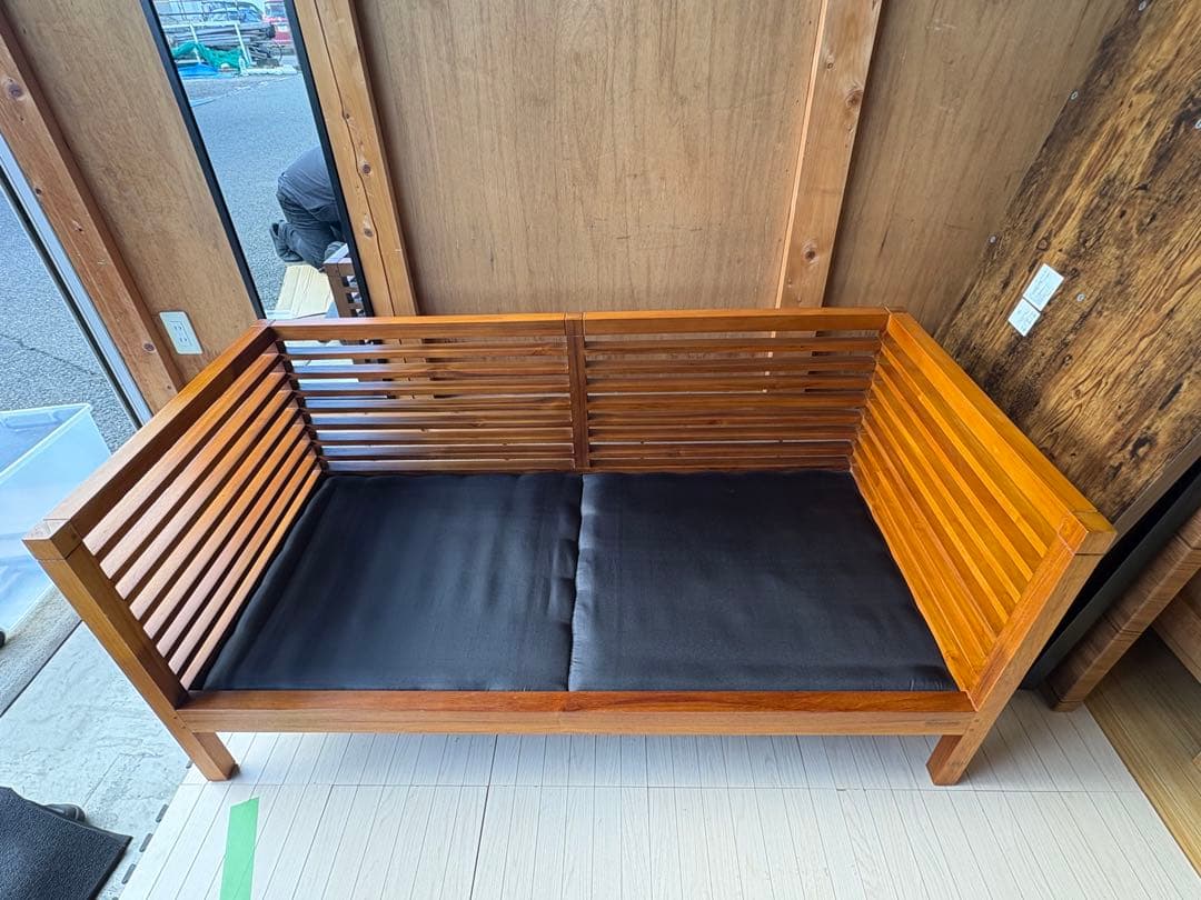 スキャンテーク　ソファ チーク材　LINEAR リニア　交換用カバー付