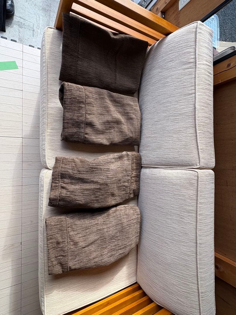 スキャンテーク　ソファ チーク材　LINEAR リニア　交換用カバー付