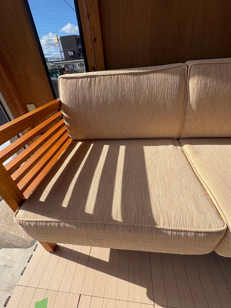 スキャンテーク　ソファ チーク材　LINEAR リニア　交換用カバー付