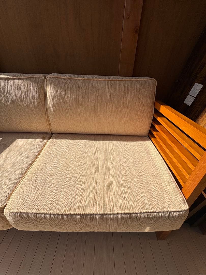 スキャンテーク　ソファ チーク材　LINEAR リニア　交換用カバー付