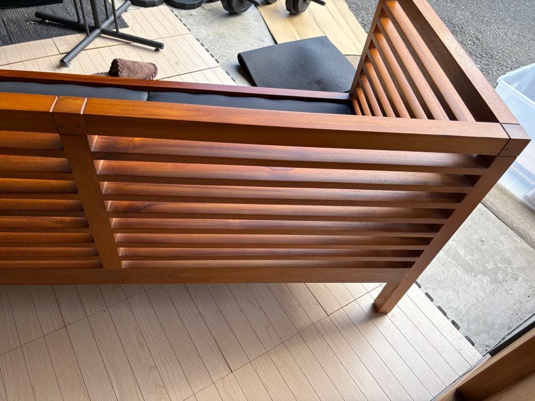 スキャンテーク　ソファ チーク材　LINEAR リニア　交換用カバー付