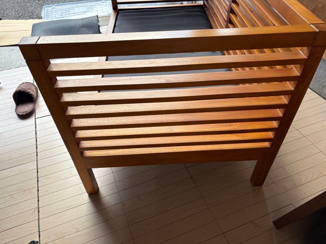 スキャンテーク　ソファ チーク材　LINEAR リニア　交換用カバー付