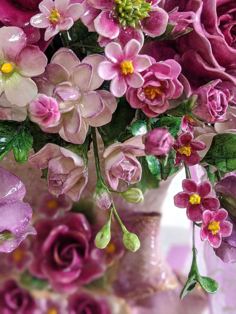 【ひろりん】クレイフラワー✿ロココ調薔薇のフラワーアレンジメント