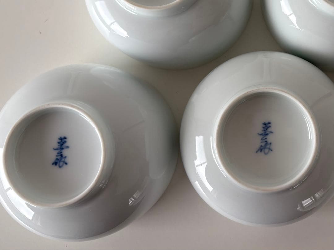 日本の銘窯 人間国宝 井上萬二作 白磁 蓋付湯呑五客＋急須　しおり付