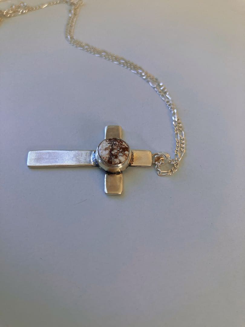 ワイルドホースとクロスのペンダントトップネックレスシルバー925シルバー950