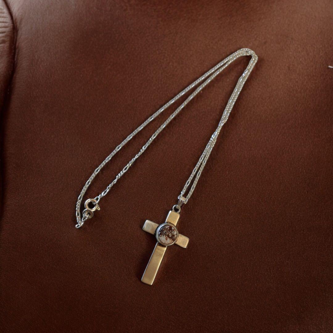 ワイルドホースとクロスのペンダントトップネックレスシルバー925シルバー950