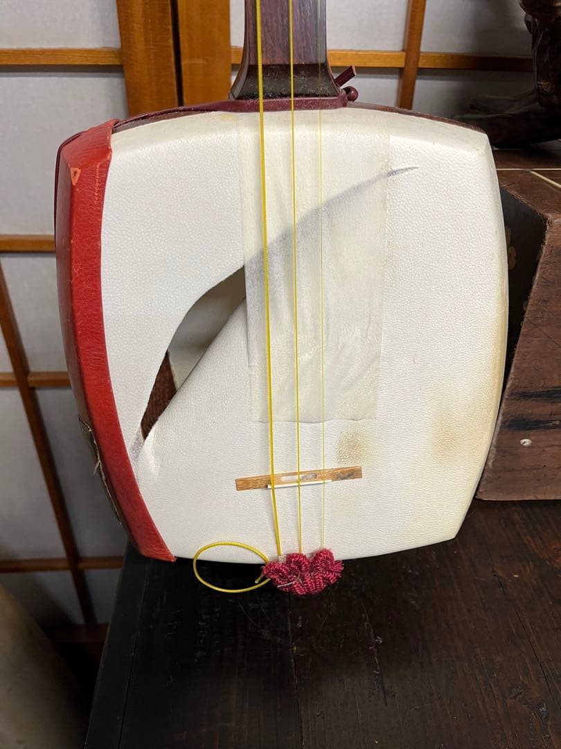 古い三味線　綾杉胴