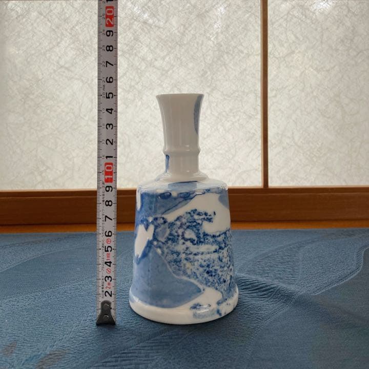 青染め青磁器花瓶