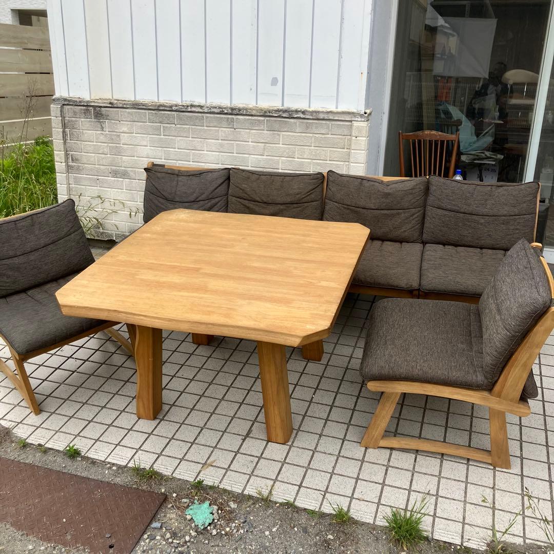 ⑤ 北欧レトロ ミキモク 雅 木製フレーム アームレスチェア 一人掛けソファー