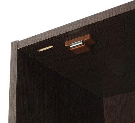 鍵付収納５段キャビネット 幅42cm ブラウン系 スリム収納（962）