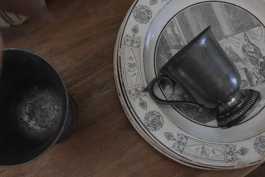 étain エタンティーカップ/フランスアンティーク・無骨