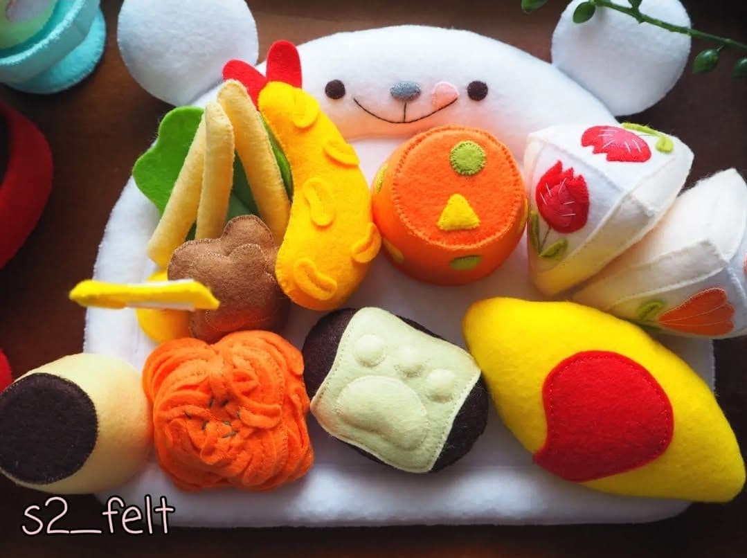 フェルトままごと しろくまお子様ランチ