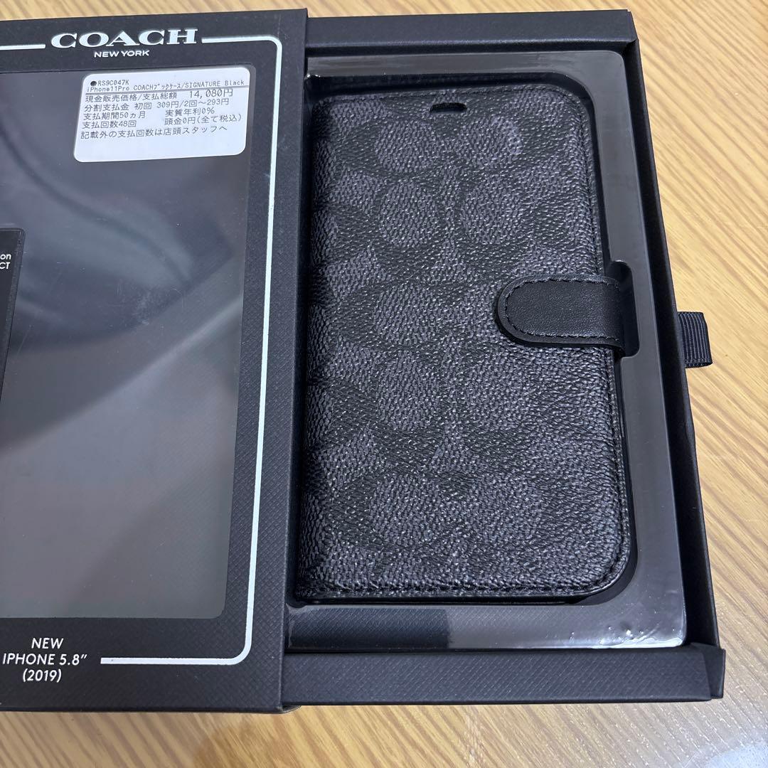 COACH純正新品未使用iPhone11pro 手帳型ケース　ブラック