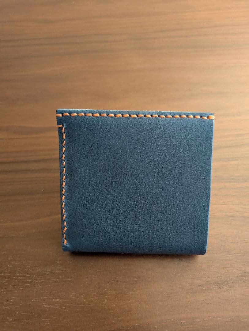 ​【本革ハンドメイド】お札を折らない2つ折り財布 コンパクトウォレット栃木レザー