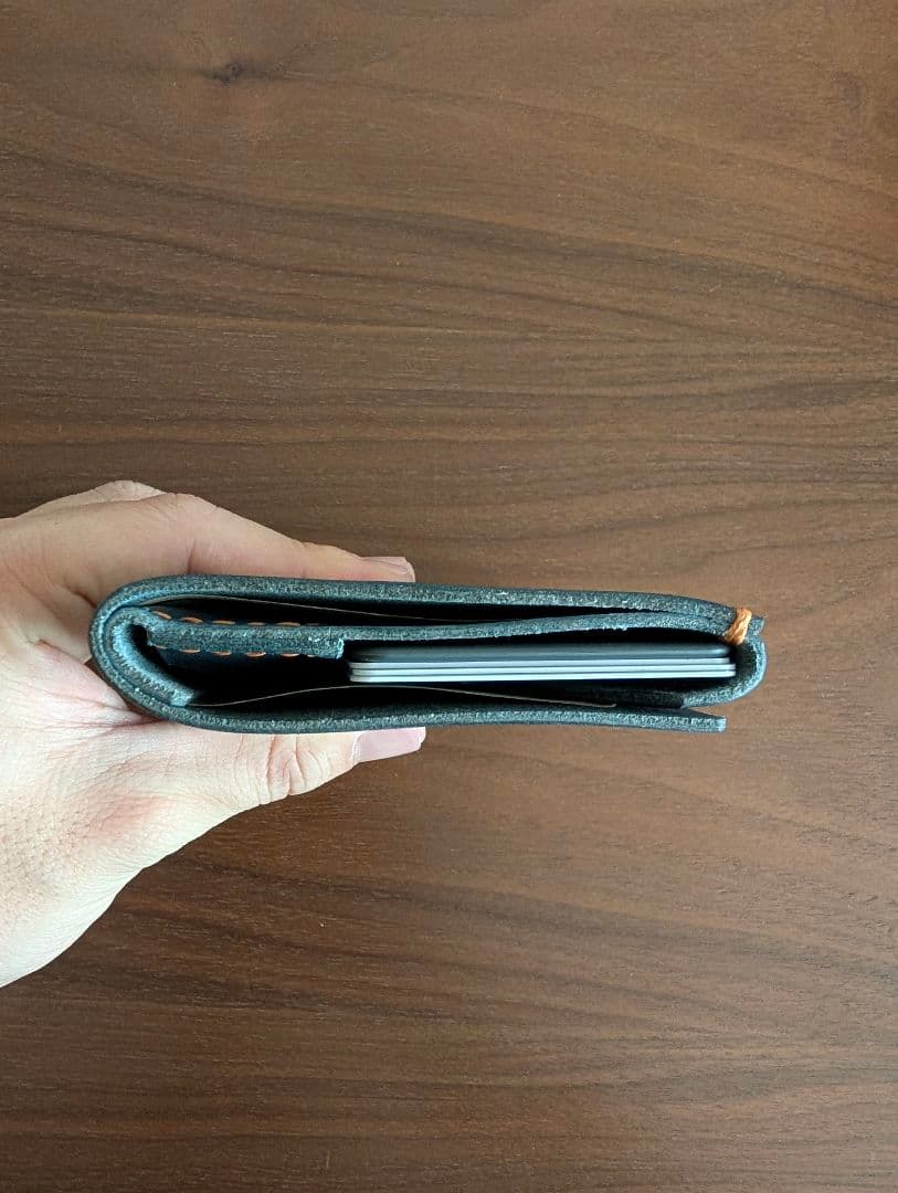 ​【本革ハンドメイド】お札を折らない2つ折り財布 コンパクトウォレット栃木レザー