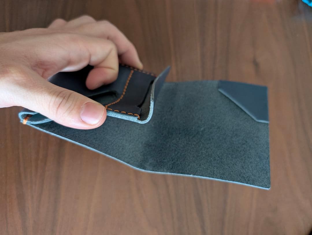 ​【本革ハンドメイド】お札を折らない2つ折り財布 コンパクトウォレット栃木レザー