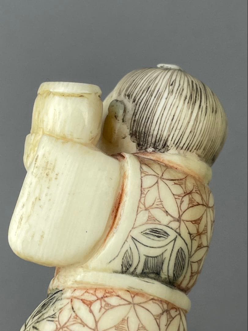 マンモス牙製 作家物 中国美術 唐子 男の子