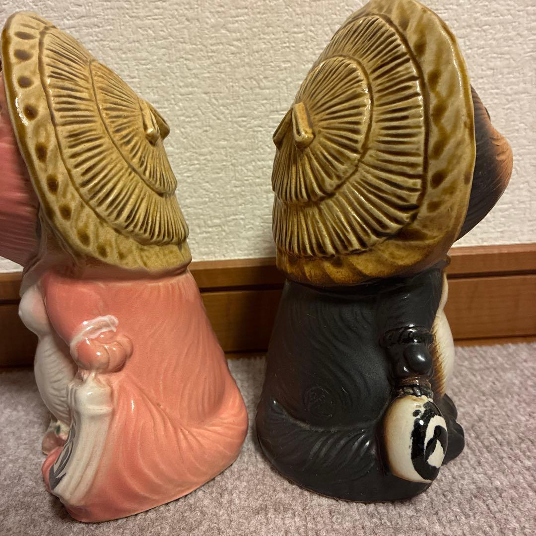 信楽焼　ペアたぬき