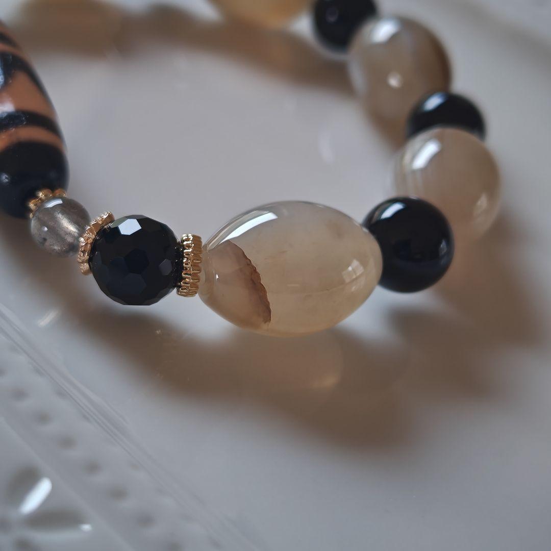 新作♡馬蹄痕付き✡六辨蓮花天珠ブレス