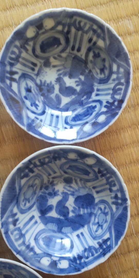 古染付　古伊万里　王地山焼　江戸時代　手塩皿5枚