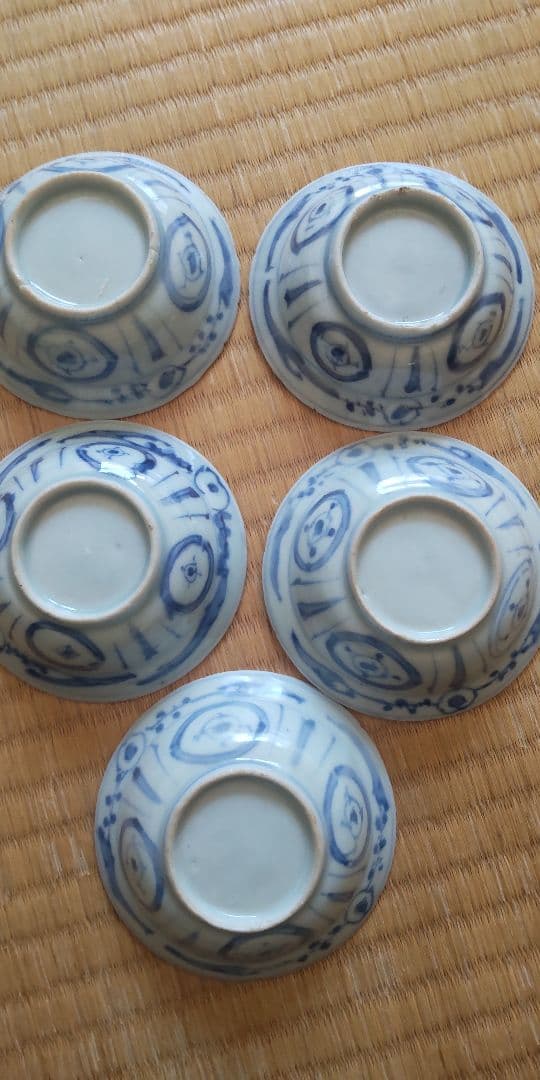古染付　古伊万里　王地山焼　江戸時代　手塩皿5枚