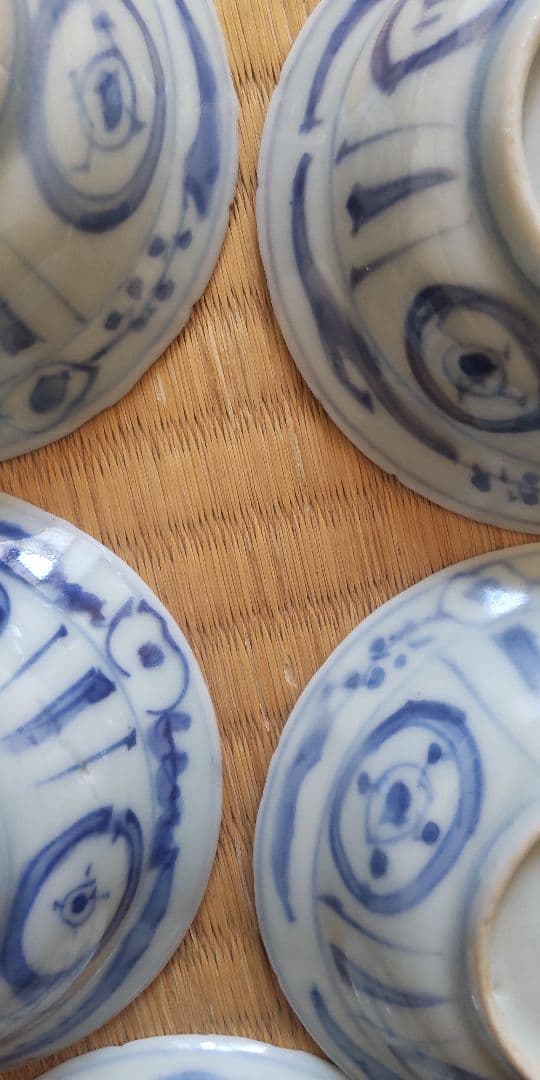 古染付　古伊万里　王地山焼　江戸時代　手塩皿5枚