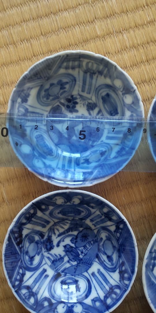 古染付　古伊万里　王地山焼　江戸時代　手塩皿5枚