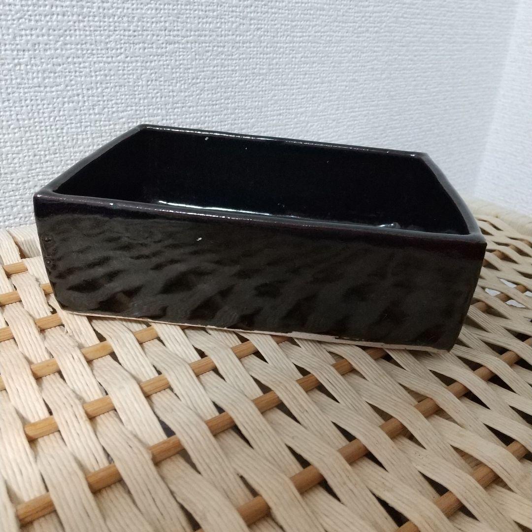 新品 東屋 伊賀焼 角鉢 5.5寸 お弁当 重箱 黒 ①
