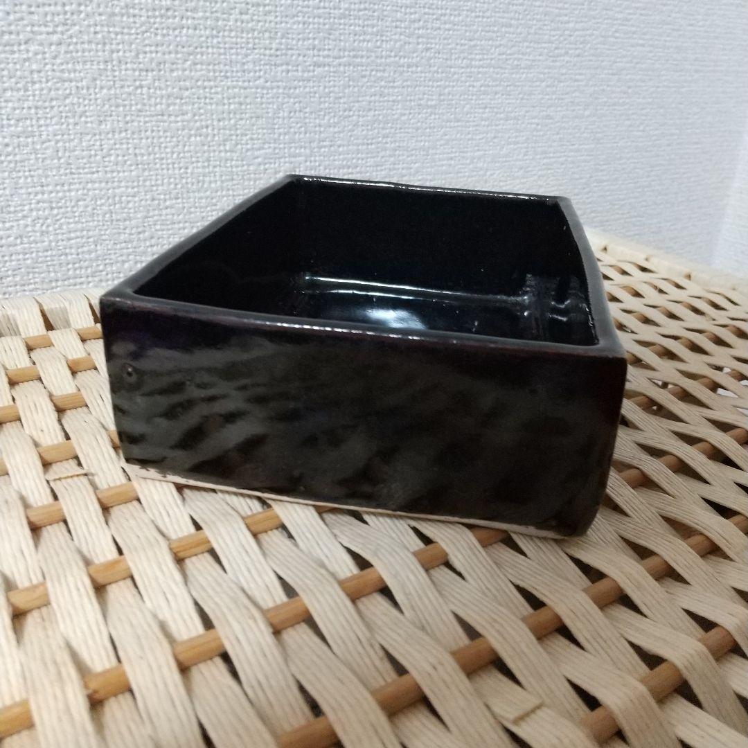 新品 東屋 伊賀焼 角鉢 5.5寸 お弁当 重箱 黒 ①