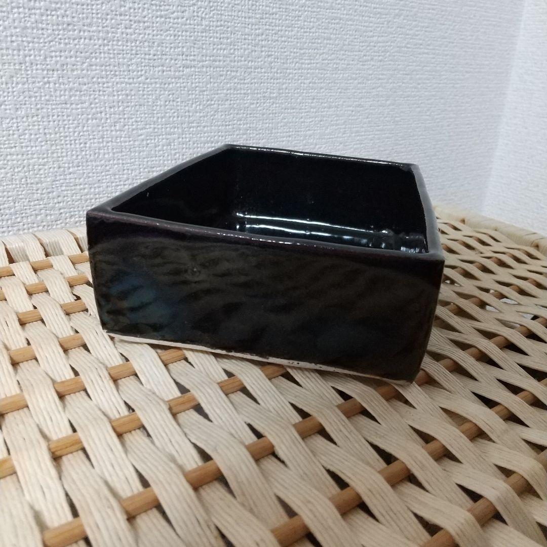 新品 東屋 伊賀焼 角鉢 5.5寸 お弁当 重箱 黒 ①