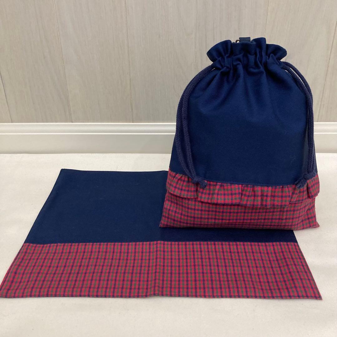 【受注】《ファミリア好きの方に》通園通学グッズ　5点セット　赤チェック