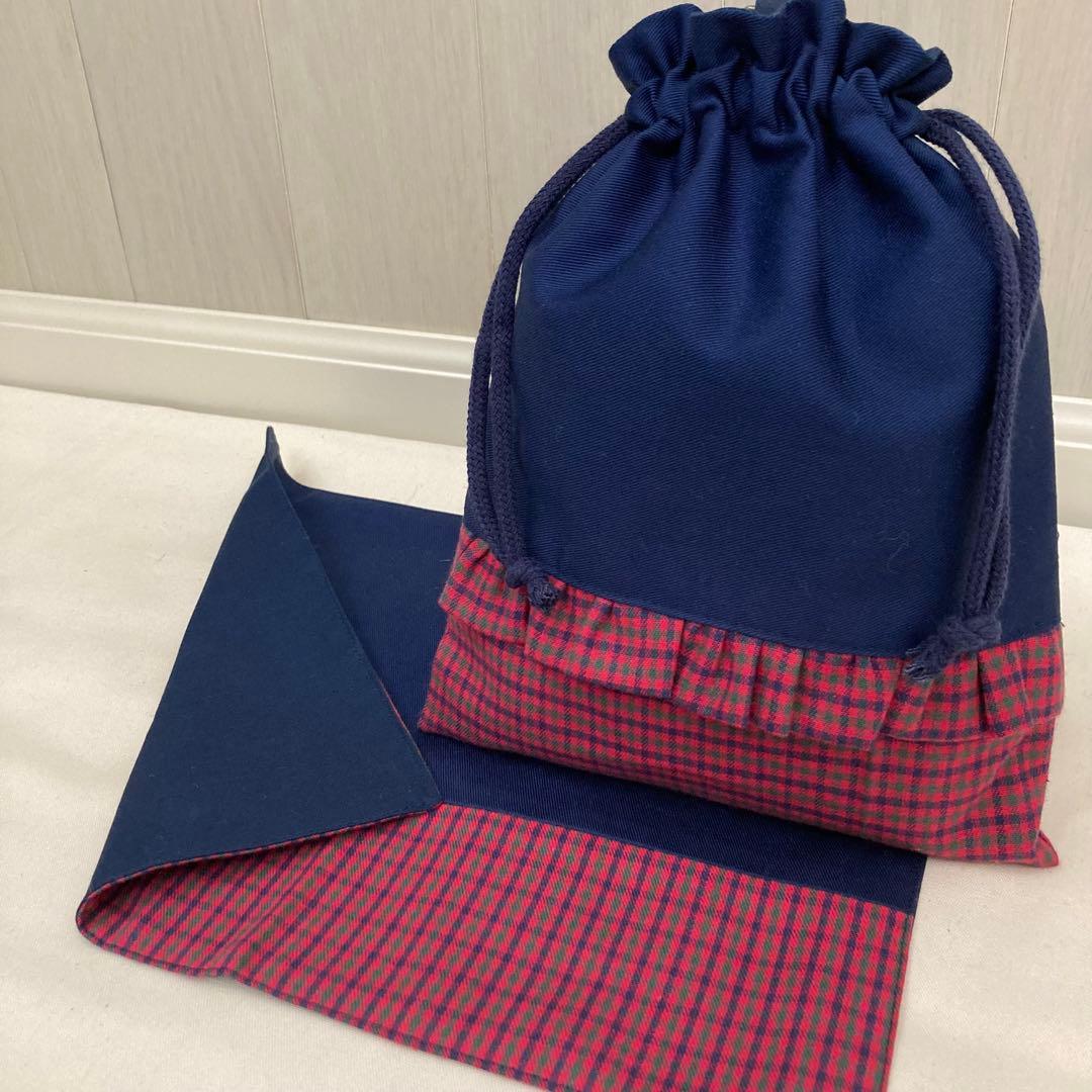 【受注】《ファミリア好きの方に》通園通学グッズ　5点セット　赤チェック