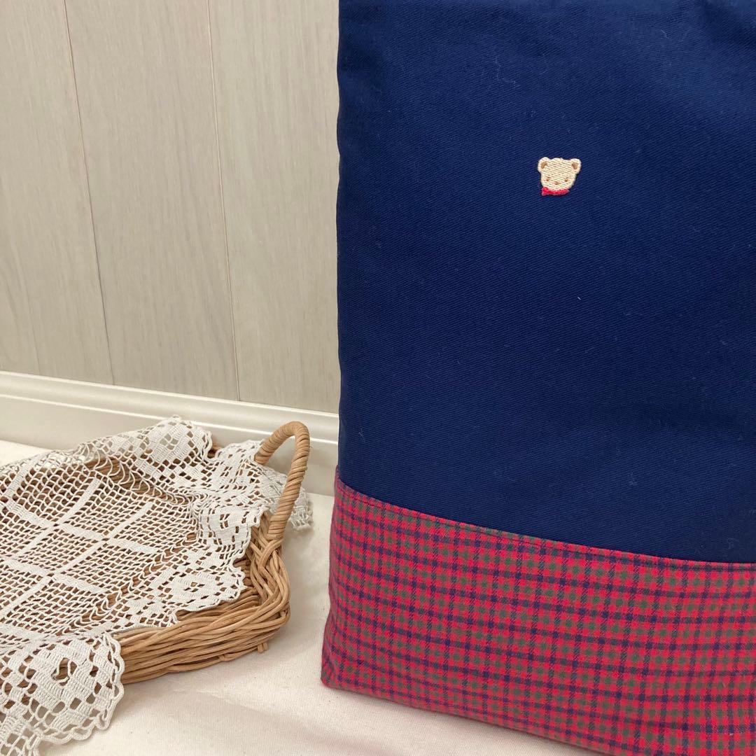 【受注】《ファミリア好きの方に》通園通学グッズ　5点セット　赤チェック