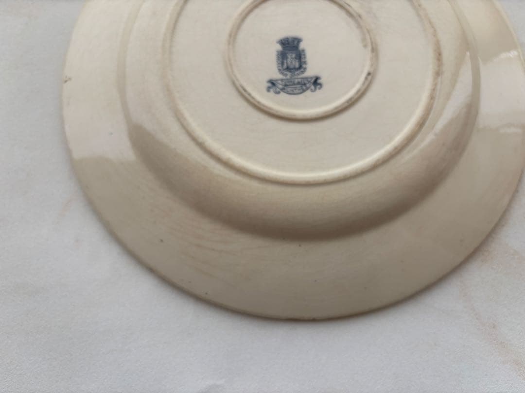 gien 古手　美しいディナープレート大　ヒヤシンス柄シャビー　アンティーク皿