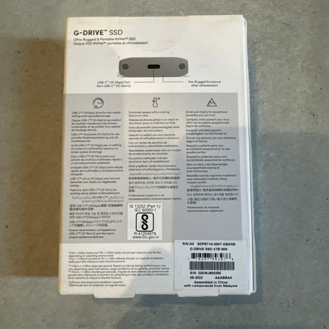 サンディスク G-DRIVE SSD 4TB ポータブル 外付け