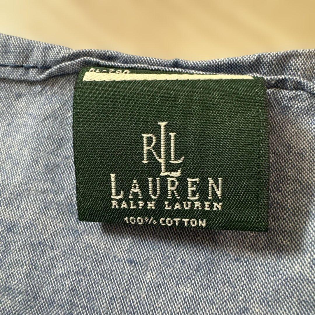 希少 ラルフローレン ツイン フラットシーツ コットン100% シャンブレー調