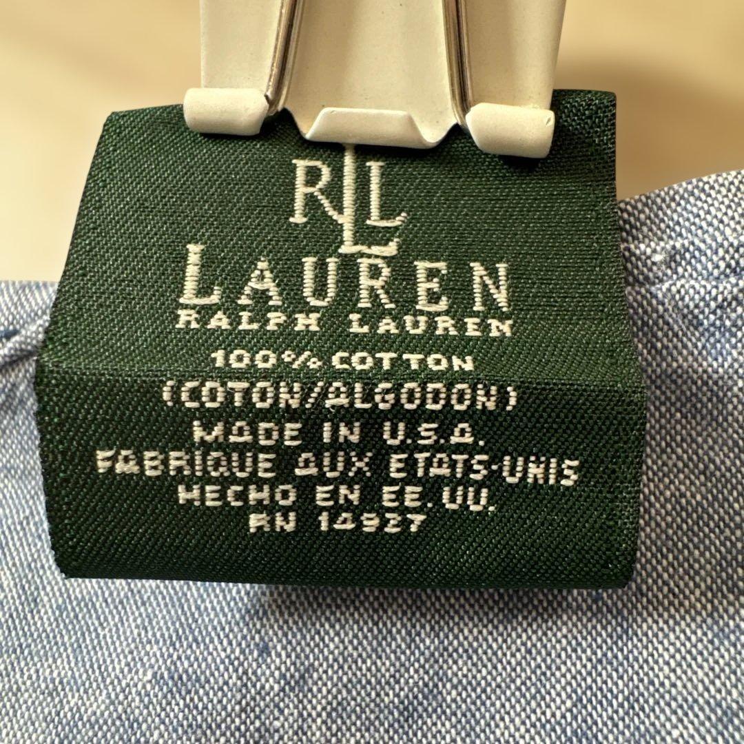 希少 ラルフローレン ツイン フラットシーツ コットン100% シャンブレー調