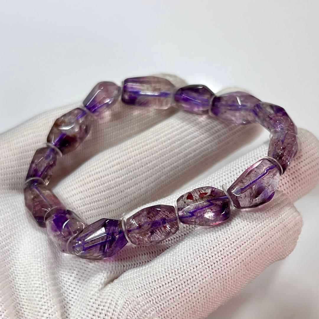 高品質　エレスチャルアメジスト　タンブルブレスレットスーパーセブン 1