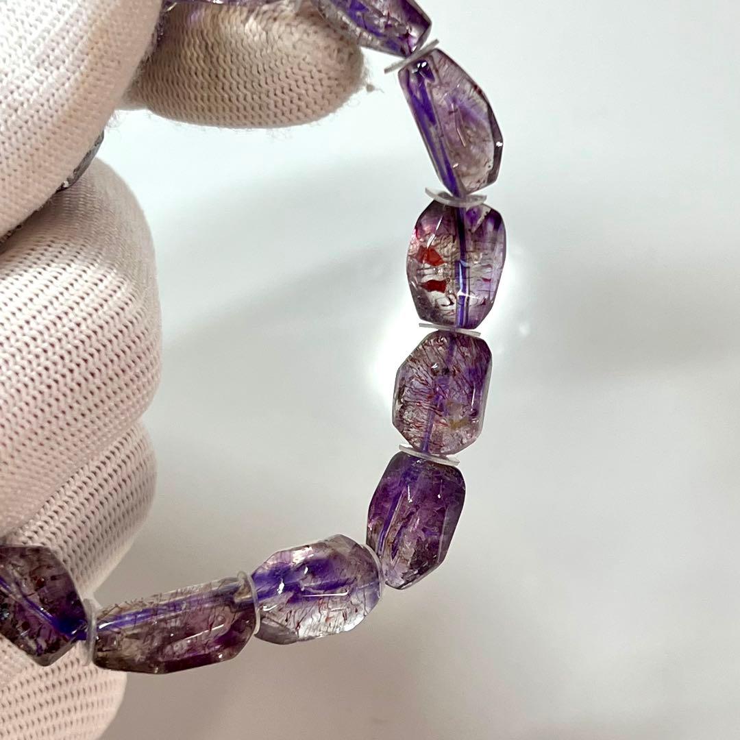 高品質　エレスチャルアメジスト　タンブルブレスレットスーパーセブン 1