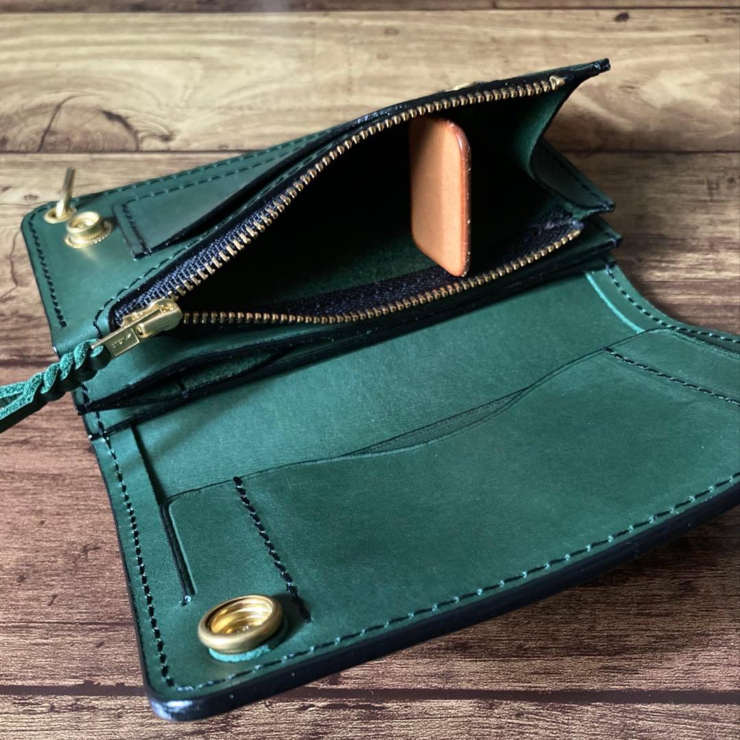 【BMX様ご確認用】ミドルトラッカーウォレット【お札を折らずに収納】