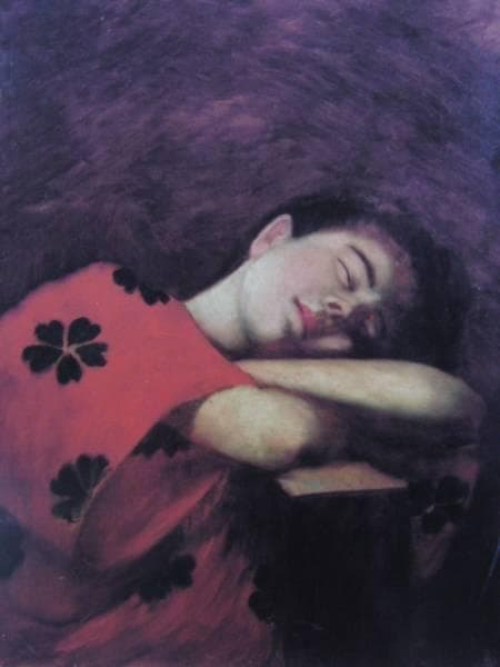 山本芳翠、眠れる女、希少画集より、新品額装付