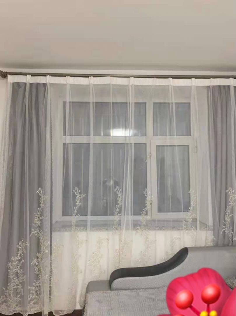 4枚セット 2枚組 刺繍レース付き遮光カーテン 13色選べるカーテン おしゃれ