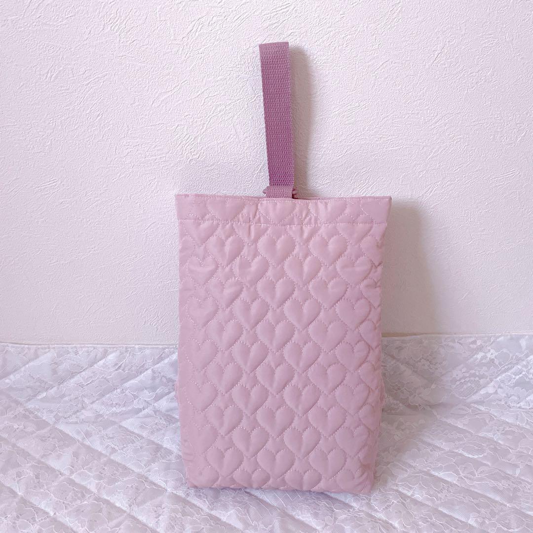 訳あり‼︎レッスンバッグ.体操服入れ.上靴袋3点セット♡ハート柄キルティング