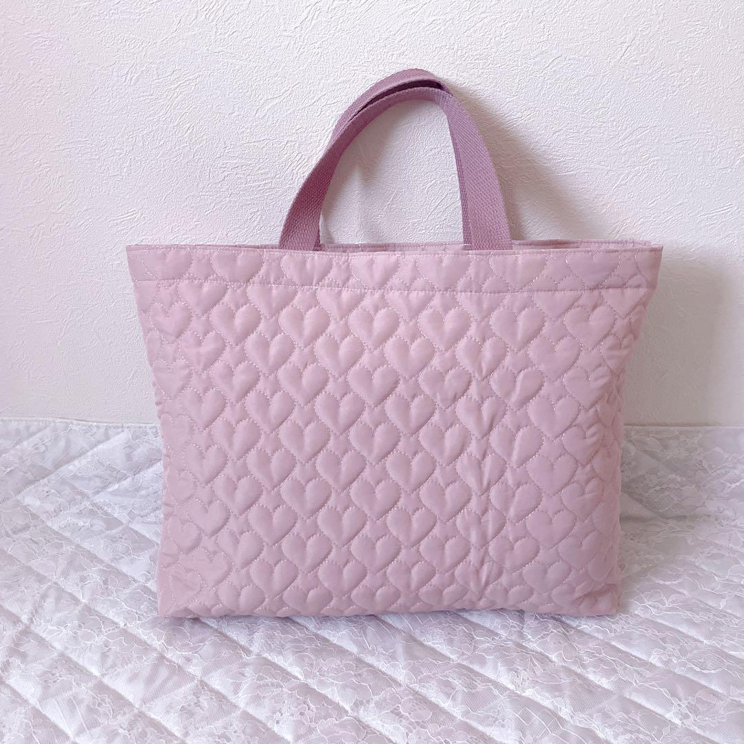 訳あり‼︎レッスンバッグ.体操服入れ.上靴袋3点セット♡ハート柄キルティング
