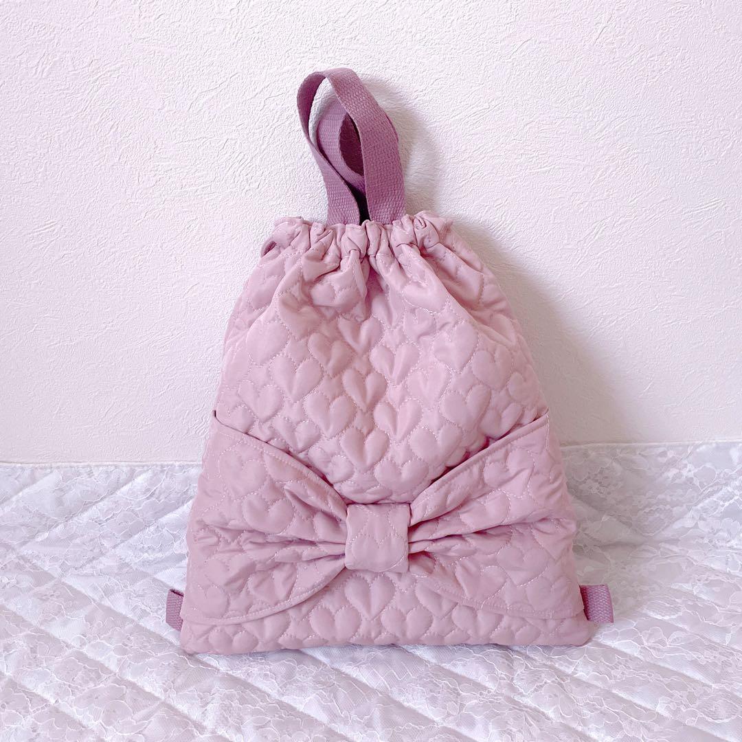 訳あり‼︎レッスンバッグ.体操服入れ.上靴袋3点セット♡ハート柄キルティング
